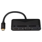 USB-C till HDMI + VGA 3,5 mm ljud - Hub/adapter 4K ultra HD