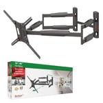 Barkan 104cm Long TV Wall Mount, 13-90 inch Dual Arm Full Motion Articulating - 4 Movement Premium Flat/Curved Screen Bracket, Holds up to 60kg, Extra Stable, Fits LED OLED LCD