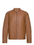 Onsmike Pu Racer Jacket Otw Noos Läderjacka Skinnjacka Brown ONLY & SONS