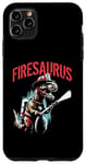 Coque pour iPhone 11 Pro Max Firesaurus T-Rex – Jeu de mots drôle de dinosaure T-Rex pompier