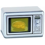 Theo Klein| Miele Microwave Oven I Battery-powered rotating base I Timer with 3 time settings and sound when ready I Dimensions: 25 cm x 16 cm x 17.5 cm I Toy for children aged 3 years and up