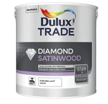 DULUX TRADE DIAMOND SATINWOOD BRILLIANT WHITE 2.5L