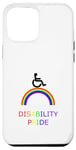 Coque pour iPhone 15 Pro Max Disability Pride: Fauteuil roulant sur arc-en-ciel