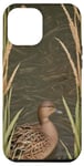 iPhone 13 Pro Max Cool Pattern Of Duck In Cattail And Water Reed Case