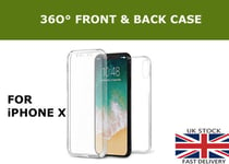 360 Front And Back Slim TPU Clear Gel Full Cover Case For New Apple iPhone X