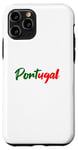 Coque pour iPhone 11 Pro Lettres Word Portugal en belle police verte et rouge