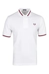 Fred Perry Sportswear Mens Snow White Single Tipped Polo Shirt Size UK 38" Chest