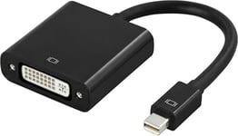 DELTACO mini DisplayPort till DVI-D adapter, ha-ho, 0,1m, svart (DP-DVI6)