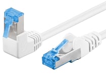 Cat 6a S/FTP vinklet Netværkskabel - Hvid - 1 m