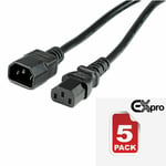 5x 3m 300cm C13 to C14 IEC Extension Cables (Kettle Type) PC Monitor Lead