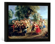 Kunst für Alle 'Encadré Image de Peter Paul Rubens A Peasant Dance, 1636–40, d'art dans Le Cadre de Haute qualité Photos Fait Main, 40 x 30 cm, Noir Mat