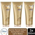 3pk of 200ml Dove DermaSpa Summer Revived Body Lotion with Cell Moisturisers