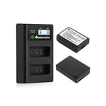 Powerextra 2 Pack LP-E10 Battery and Dual LCD Battery Charger,Compatible with Canon EOS 1100D, 1200D, 1300D, EOS Rebel T3, T5, T6，Kiss X50, Kiss X70 Digital SLR Camera