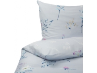Shumee Cotton sengesett med blomster 240 x 220 cm blå EVERGREEN