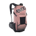 EVOC FR ENDURO 16 bike backpack, backpack for bike tours (LITESHIELD BACK PROTECTOR 95%, protectors, tool compartment, hydration bladder compartment 3l, size: S), Dusty Pink/Carbon Grey