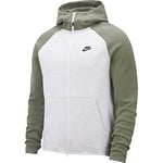 Nike M NSW TCH FLC Hoodie FZ Sweat-Shirt Homme, Birch Heather/Vintage Lichen/B, FR : L (Taille Fabricant : L)