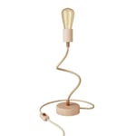 Creative Cables Ledad Bordslampa I Trä Med Diffust Ljus Bord Flex Trä Med-2-polkontakt-med Glödlampa