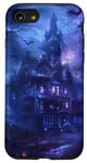 Coque pour iPhone SE (2020) / 7 / 8 Foreboding Haunted House Sky Tourbillons Gothiques Chauves-souris