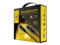 Cablexpert - Hög hastighet - HDMI-kabel med Ethernet - HDMI hane till HDMI hane - 50 m - fiberoptisk - Active Optical Cable (AOC)