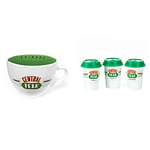 Pyramid International AFSCMG24105 22oz Friends Central Perk Coffee Cup, Multi Colour & Central Perk Lip Balm - Set of 3 Flavored Chapsticks - Officially Licensed Friends Show Merchandise