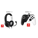 PDP Gaming LVL40 Wired Stereo Gaming Casque Filaire, Noir/Blanc & LED Faceoff Wired