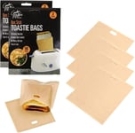 4 REUSABLE TOASTER BAGS Non Stick Toastie Toast Sandwich Pockets Bag GHOM2196 UK