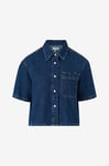 IVY Copenhagen - Jeansskjorta Ivy-Uta Oversize SS Shirt - Blå