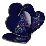4x Heart MDF Coasters - Rock Guitar Art Band Music Musician  #24116