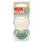 NUK Smokk For Nature Latex 6-18 måneder grønn / kremfarget 2-pk.