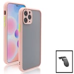 Kit Coque antichoc caméra protection + Support Magnétique L Conduite en Toute Sécurité pour iPhone SE 2020 - rose