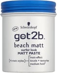 Schwarzkopf got2b Beach Matt Surfer Look Matt Paste 100ml (Pack of 2)