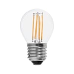 V-Tac 4W LED liten globlampa - 3-stegs dimbar, G45, filament, klart glas, E27 - Dimbar : Dimbar, Kulör : Varm