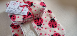 Ladybird! Bamboo & Fleece washable baby wipes pk10 NEW washable nappy wipes