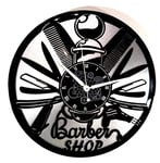 Instant Karma Clocks Horloge Murale en Vinyle à Double paroi pour Barbe, Coiffure, Salon de beauté, barbier (Argent), silencieuse