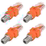 Koaxial till Ethernet-adapter, 4-pack Koax RF F-hona till RJ45-hane Konverterare för linjetestare
