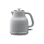Daewoo Sienna Collection Jug Kettle, Family Sized 1.7 Litre Capacity, Fast Boil, Easy To Clean, Fully Removable Lid For Easy Filling And Drip Free Spout With Rotational Base, Grey