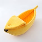 Vintervarm Husdjurskoja Bananformad Mjuk Katt Söt Varm Sängmatta Vinter Banan Katt Koja för Kattälskare och Husdjursägare Present, S