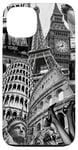 Collage rétro Paris New York Londres Rome World Travel Coque pour iPhone 13