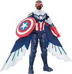 Marvel Studios Avengers Titan Hero Series Captain America Action Figure, 30-cm Toy, Includes Wings, for Children Aged 4 and Up