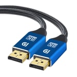 Port d'affichage 4/8K vers adaptateur HDMI câble vidéo et audio DP vers écran HDMI pour moniteur de projecteur TV pour ordinateur portable, bleu turquoise - 2M 4K