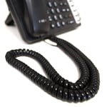 kenable Telephone Handset Coiled RJ10 Plug to RJ10 Plug Cable Lead Black 4m [4 metres]