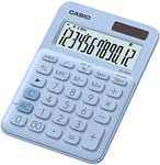 Calculatrice de bureau Casio MS-20UC 12 chiffres - bleu clair - alimentation batterie et solaire
