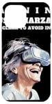 Coque pour iPhone 14 Pro Max Ancien panneau d'avertissement en réalité virtuelle Funny Grandma VR User Gamer