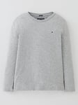 Tommy Hilfiger Boys Long Sleeve Essential Flag T-shirt - Grey Marl, Grey Marl, Size 16 Years