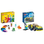 LEGO Classic Creative Monsters, Construction Playset with 5 Mini Build Monster Toys & City Electric Sports Car Toy for 5 Plus Years Old Boys and Girls, Race Car for Kids Set