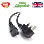 3m IEC Computer Power Kettle Lead cable 3 Pin UK Plug PC Monitor C13 Black