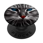 Cool Kitty Support de téléphone portable Pop Up avec motif tête de chat PopSockets PopGrip Interchangeable