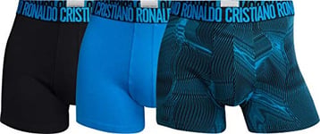 CR7 Cristiano Ronaldo Men's Cr7 3-pack Men's Cotton Trunks, Black, Blue, Sports Blue, M UK