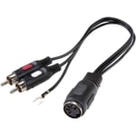 SpeaKa Professional RCA / DIN-anslutning Audio Y-adapter [1x DIN-hona 5-pol - 2x RCA-hane] Svart