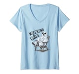 Womens weekend vibes stay and take a break at home with family kids V-Neck T-Shirt